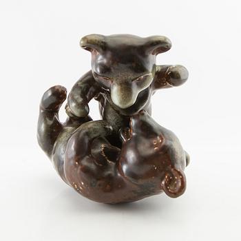 Karl grössl figurin Lekande björnar Rörstrand stengods.