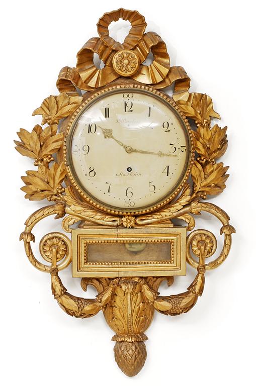A late Gustavian wall clock by P.H. Beurling.