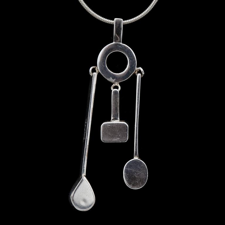 COLLIER OCH ÖRHÄNGEN, ett par, sterling silver, "Dreamcatcher" o "Ring Chain Ear II", Efva Attling, Stockholm, 2000-tal.