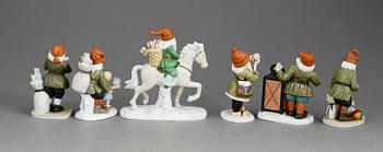 FIGURINER, 6 st, porslin, efter Jenny Nyström, utgivna av Kalmar Läns Museum.
