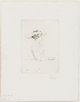 AXEL FRIDELL, 4 st, torrnål, signerade.