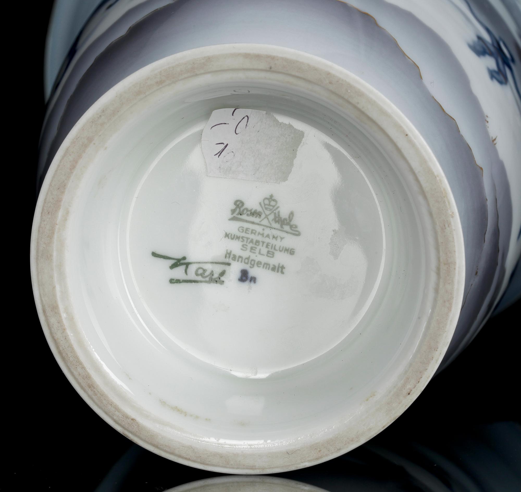 VAS, porslin, sign Karl, Rosenthal, 1900-tal.