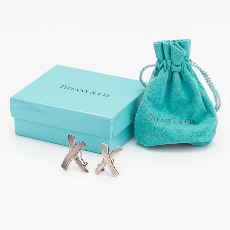 Tiffany & Co, Korvakorupari "X Kiss", sterlinghopeaa. Merkitty Paloma Picasso, TIffany & co.