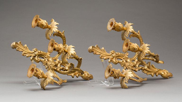 VÄGGAPPLICKER, ett par, rokokostil, omkring 1900.