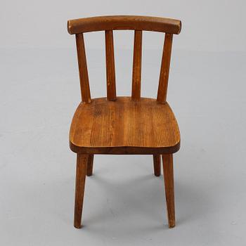 Axel Einar Hjorth, a set of six stained pine "Utö" chairs, Nordiska Kompaniet, Sweden.