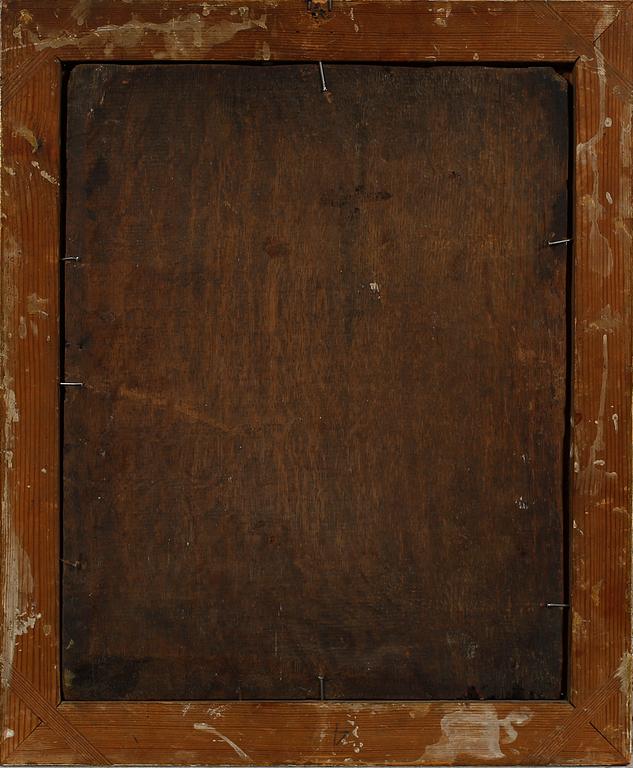 OKÄND KONSTNÄR, olja på pannå, 1800-tal.