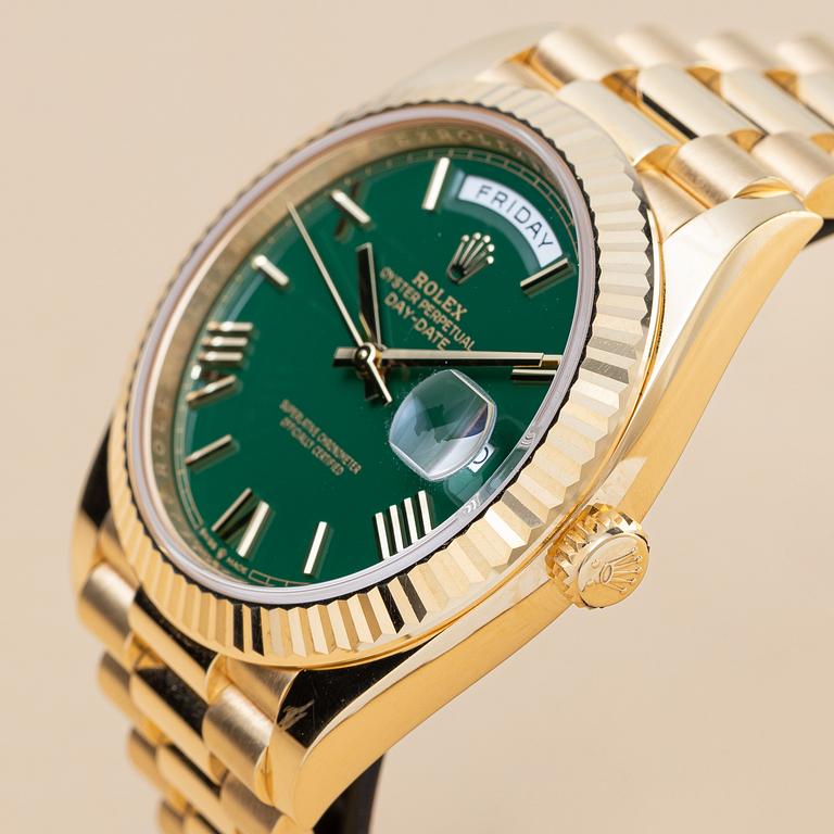 Rolex, Day-Date 40, "Money Green Dial", ca 2024.