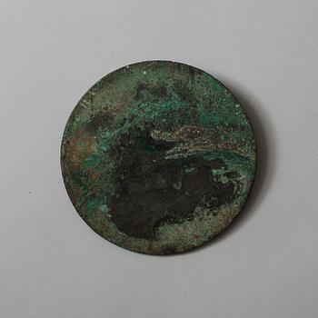 Two bronze mirrors, Han dynasty (206 BC -220 AD).