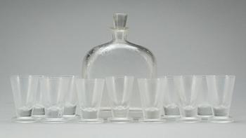 GLASSERVIS, 12 delar, "Iced", Vicke Lindstrand, Orrefors.