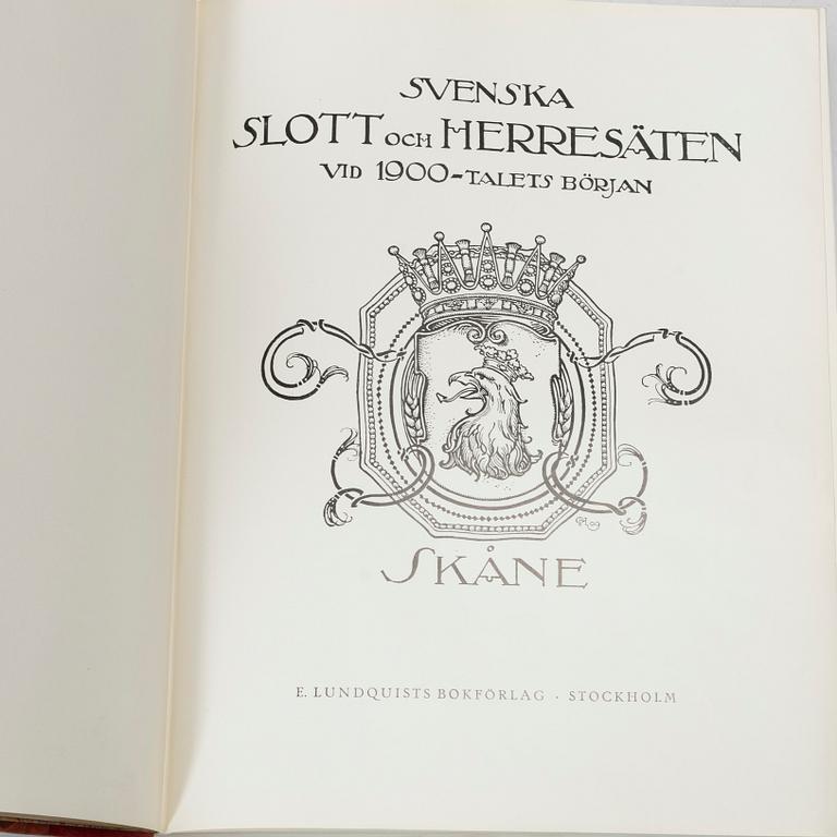Bokverk, "Svenska slott och Herresäten vid 1900-talets början", 9 volymer samt register, 1908 - omkring 1920.