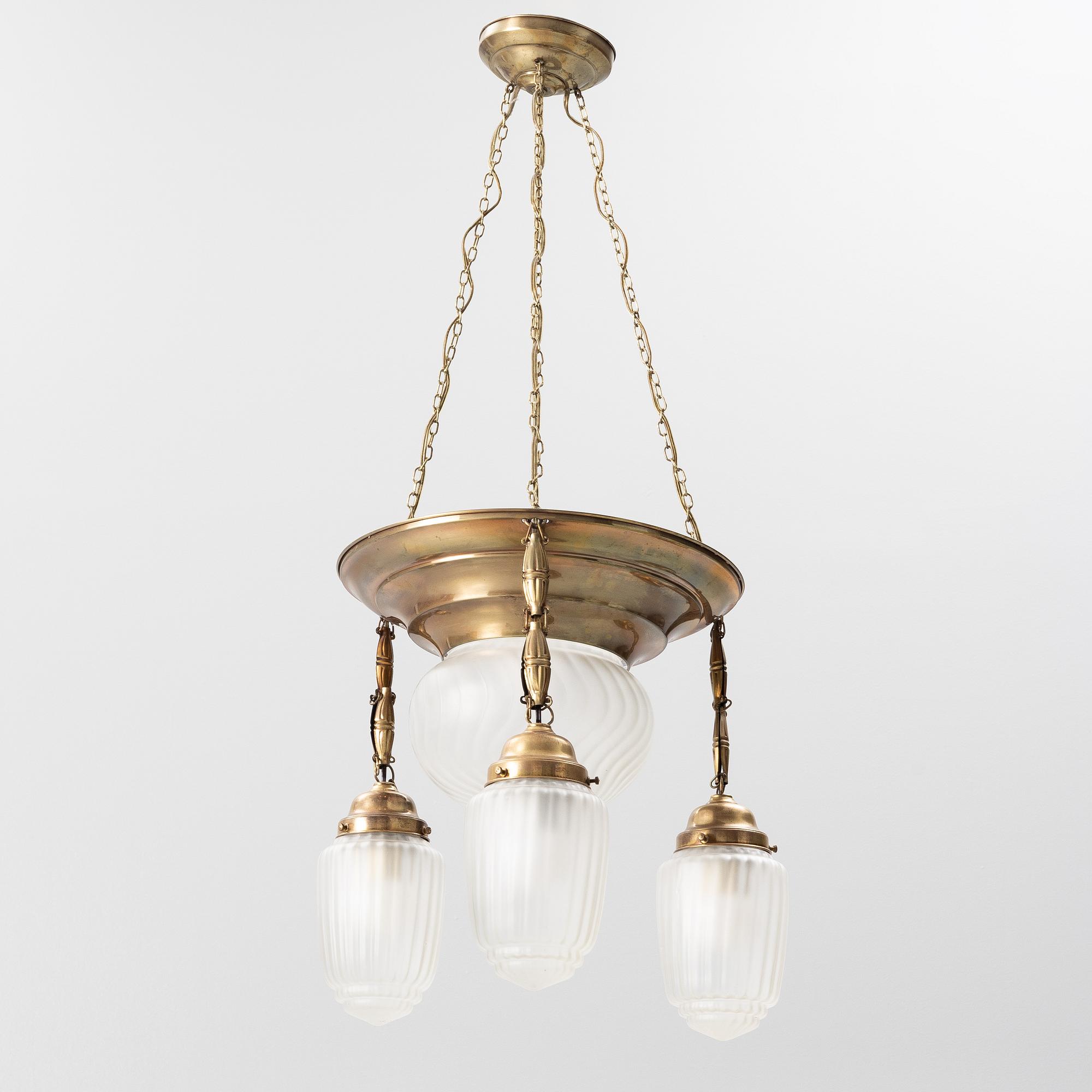 Ceiling lamp, Art Nouveau, circa 1900.