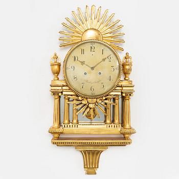 A late Gustavian wall pendulum clock by Beurling Stockholm 1783-1806.