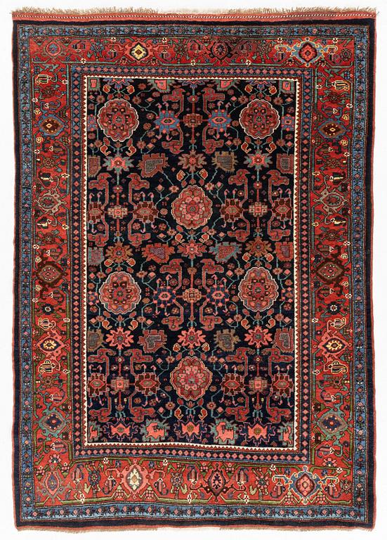 An Antique Bidjar rug, c 206 x 141 cm.