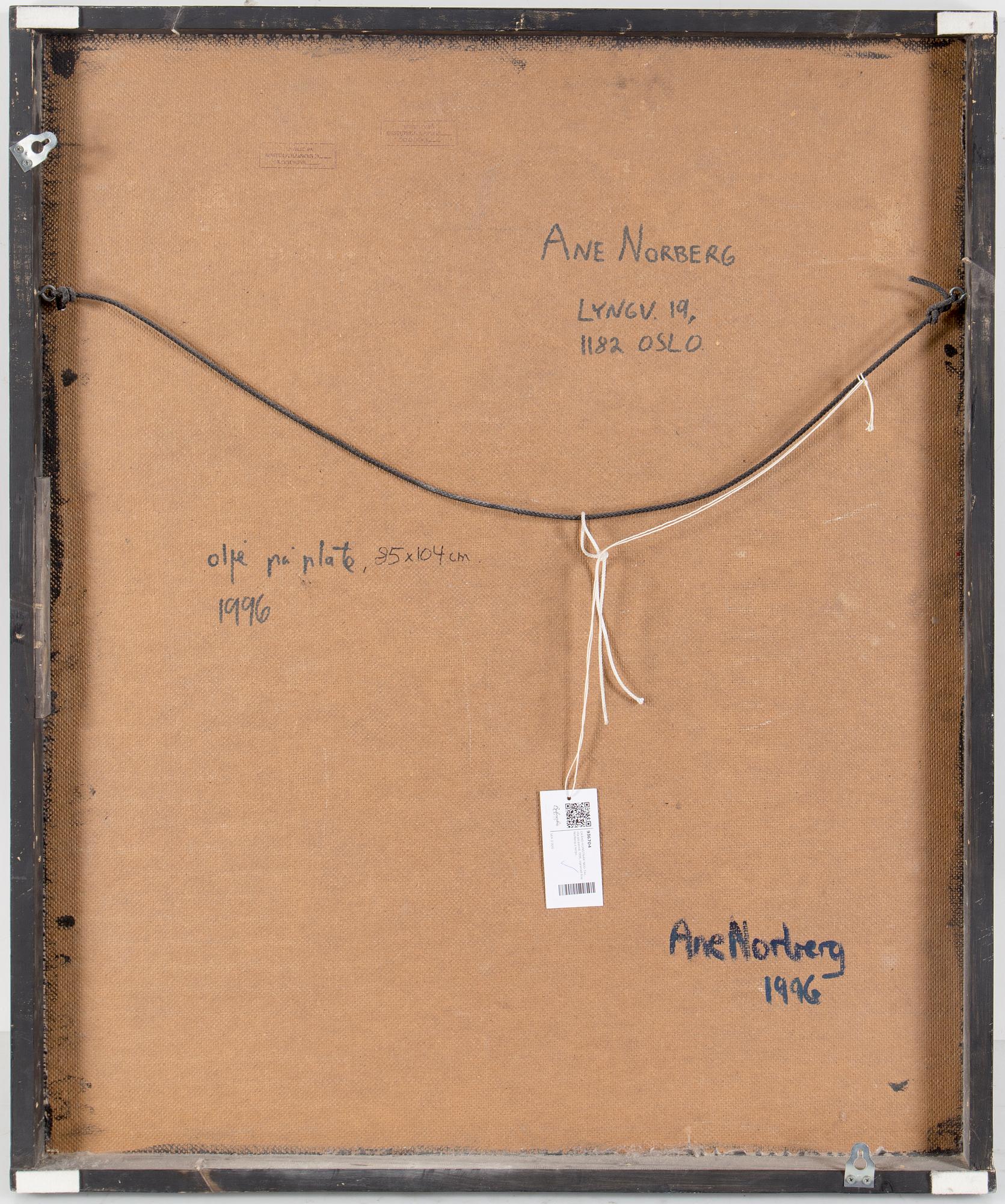 UNKNOWN ARTIST, 20TH CENTURY, oil on panel, 1996, signed Ane Norberg verso.