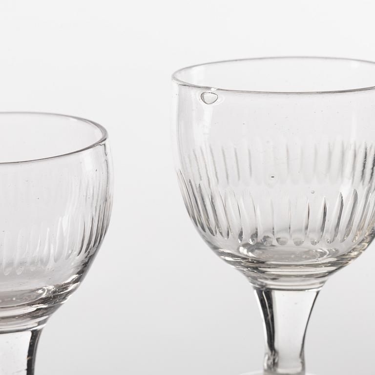 A set of 12 Late Gustavian glasses, circa 1800.