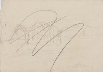 Santeri Salokivi, Teckningar, 5 st, Mansporträtt och Landskap.