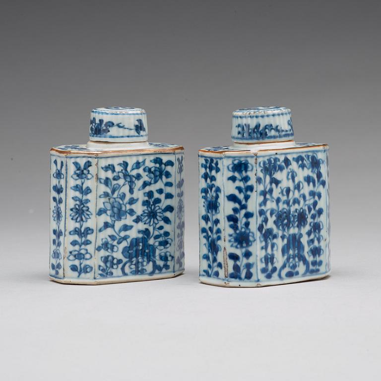 TEDOSOR med LOCK, ett par, porslin. Qingdynastin, Kangxi (1662-1722).