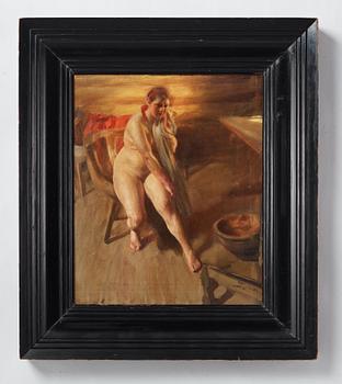 Anders Zorn, "Omorgnad - interiör med naken kulla, Örjas Ida".