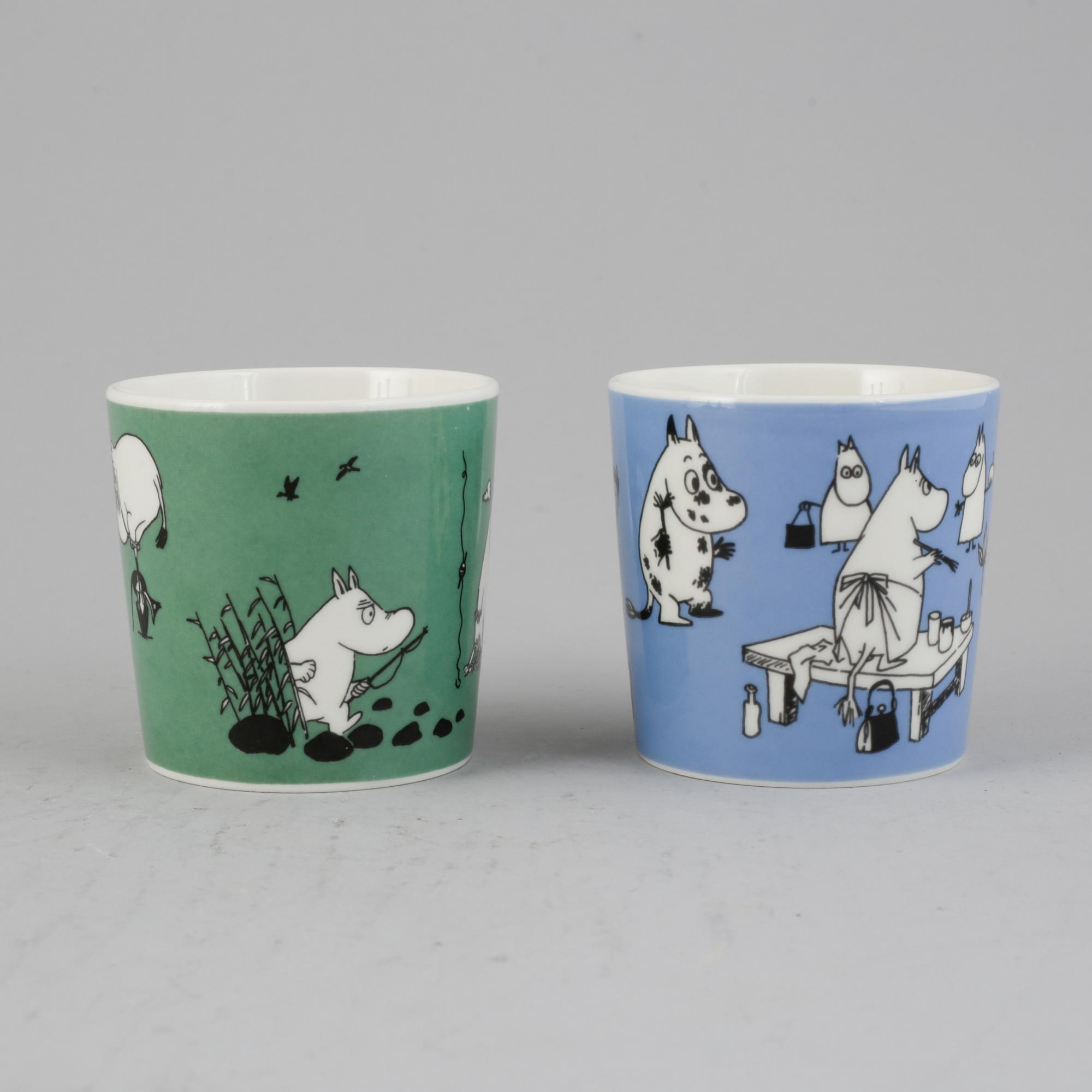 Two Moomin mugs, Moomin Characters, Arabia, Finland 1990-96. - Bukowskis