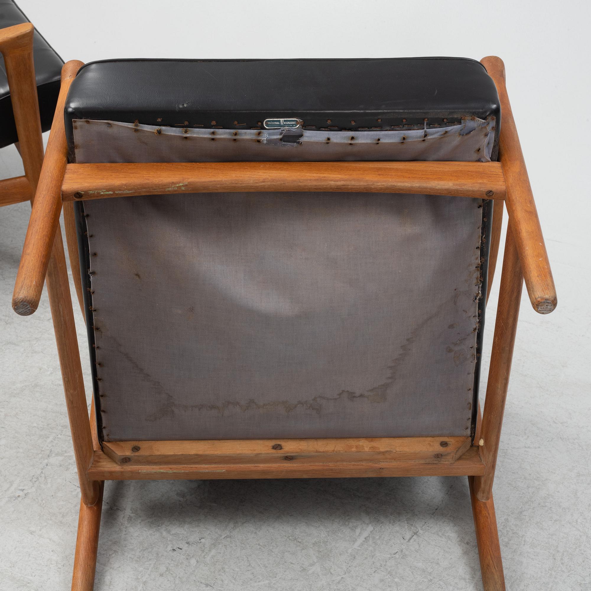 Fåtöljer, ett par, Bröderna Andersson, 1960-tal.