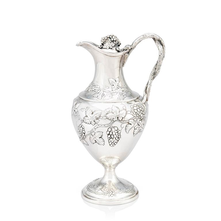 A George III sterling silver ewer, marks of John Scofield, London 1787.