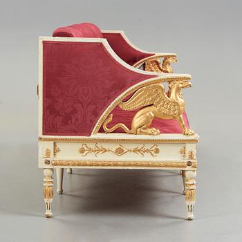 A late Gustavian early 19th century sofa attributed to Ephraim Ståhl, master in Stockholm 1794-1820.