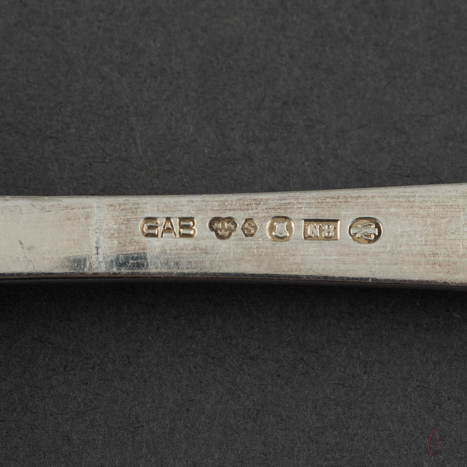 Jacob Ängman, a set of 12+6 silver spoons, GAB.