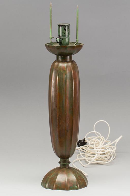 BORDSLAMPA, brons, art deco, 1900-talets första hälft.