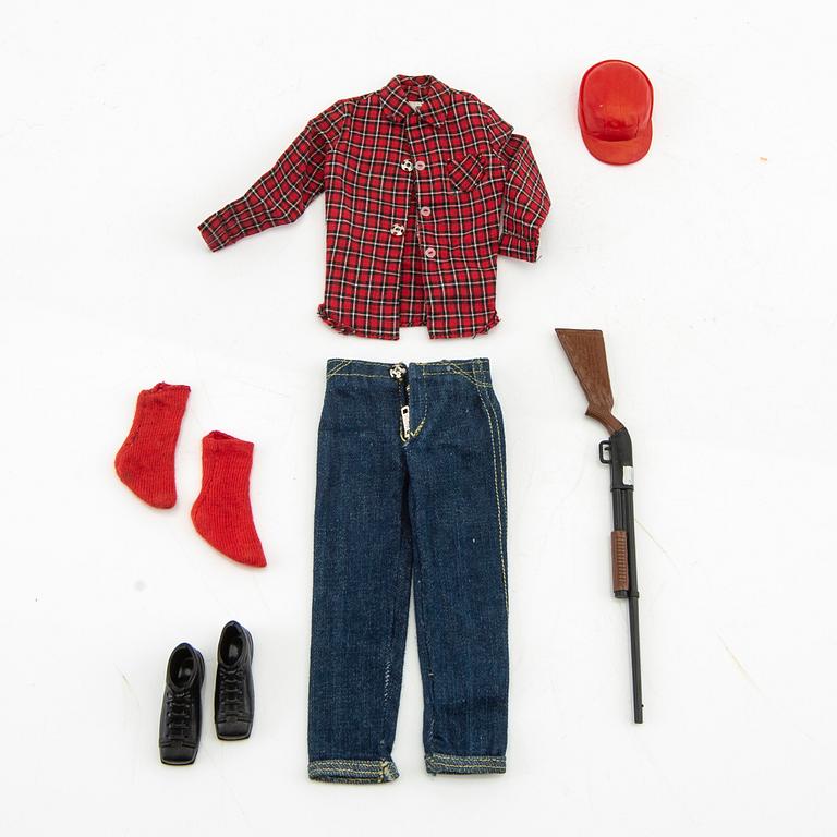 Barbie och Ken, dockor 2 st. samt kläder, vintage,"Barbie Bubblecut" Mattel 1961/62. "Ken" Mattel 1961/62.