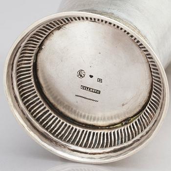 A Swedish 18th century parcel-gilt silver beaker, mark of Petter Gillberg, Varberg 1791.