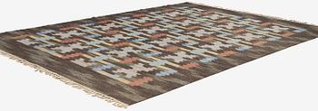 Judith Johansson, a flat weave 'Hittarp', c. 336 x 250 cm, signed JJ.