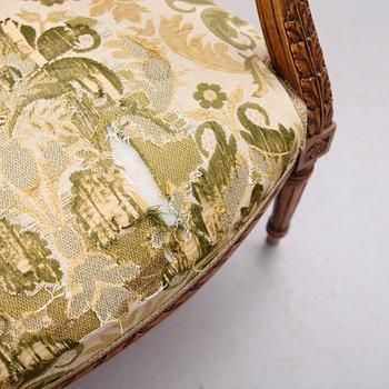 KARMSTOLAR, 1 par, gustaviansk stil, 1900-talets andra hälft.