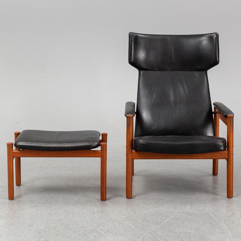 SÖREN HANSEN, an easy chair and ottoman, Friz Hansen, Denmark, 1963.