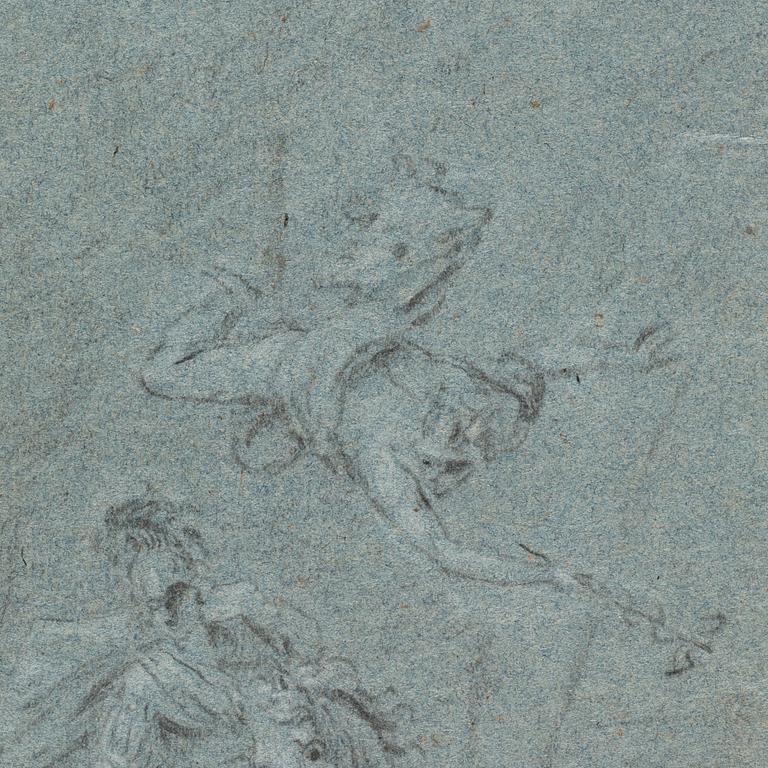 GIOVANNI ANTONIO PELLEGRINI, hans krets. Osignerad. Krita och kol, bildyta 27,5 x 27,5 cm.