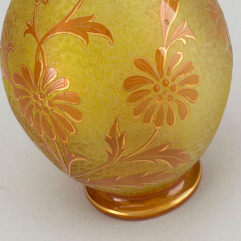 ST LOUIS, a signed acid cut glass vase.