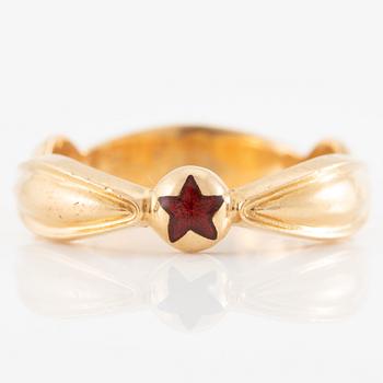 Ring, 18K gold with enamel, order ring.