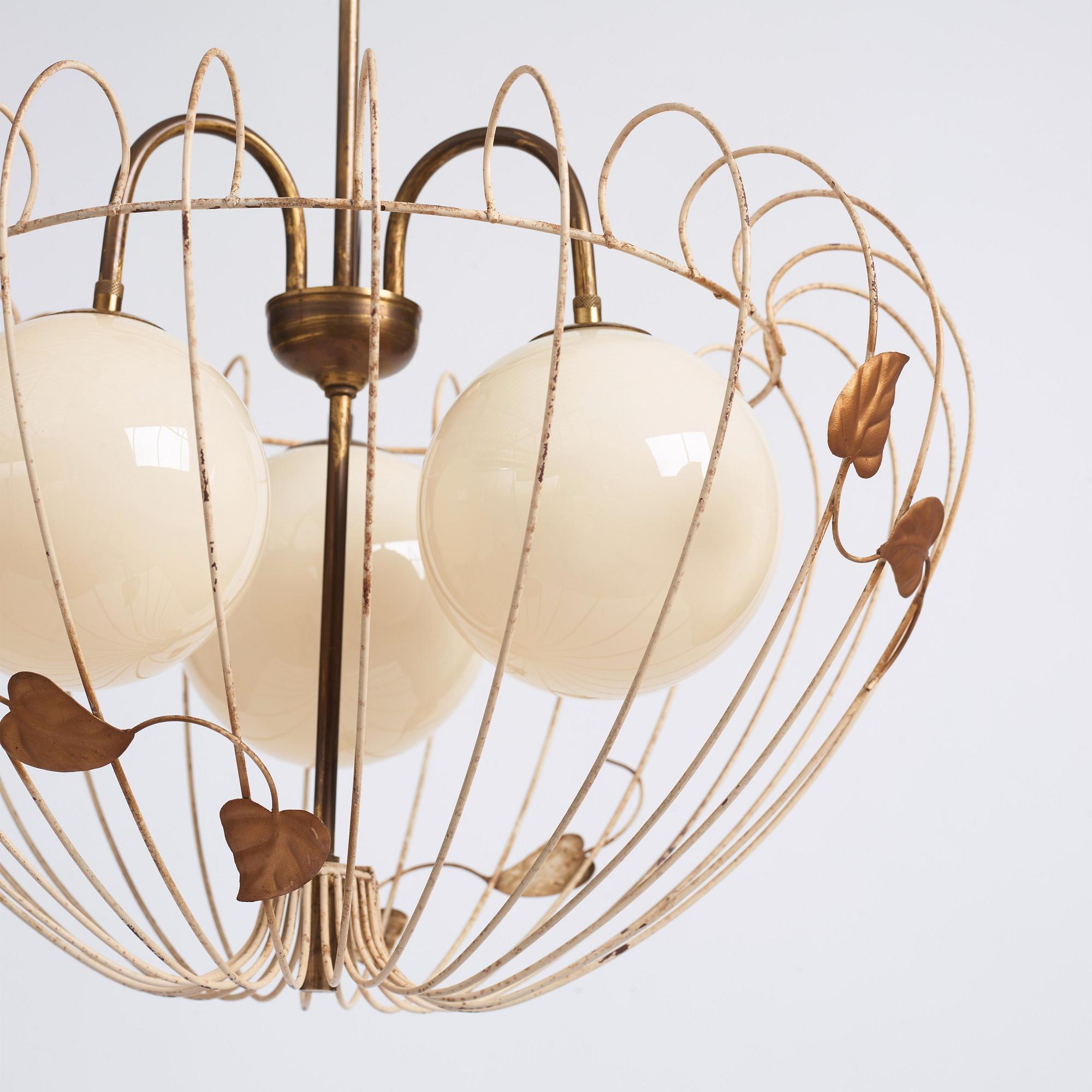 A pair of Swedish Modern ceiling lamps, 1940s.