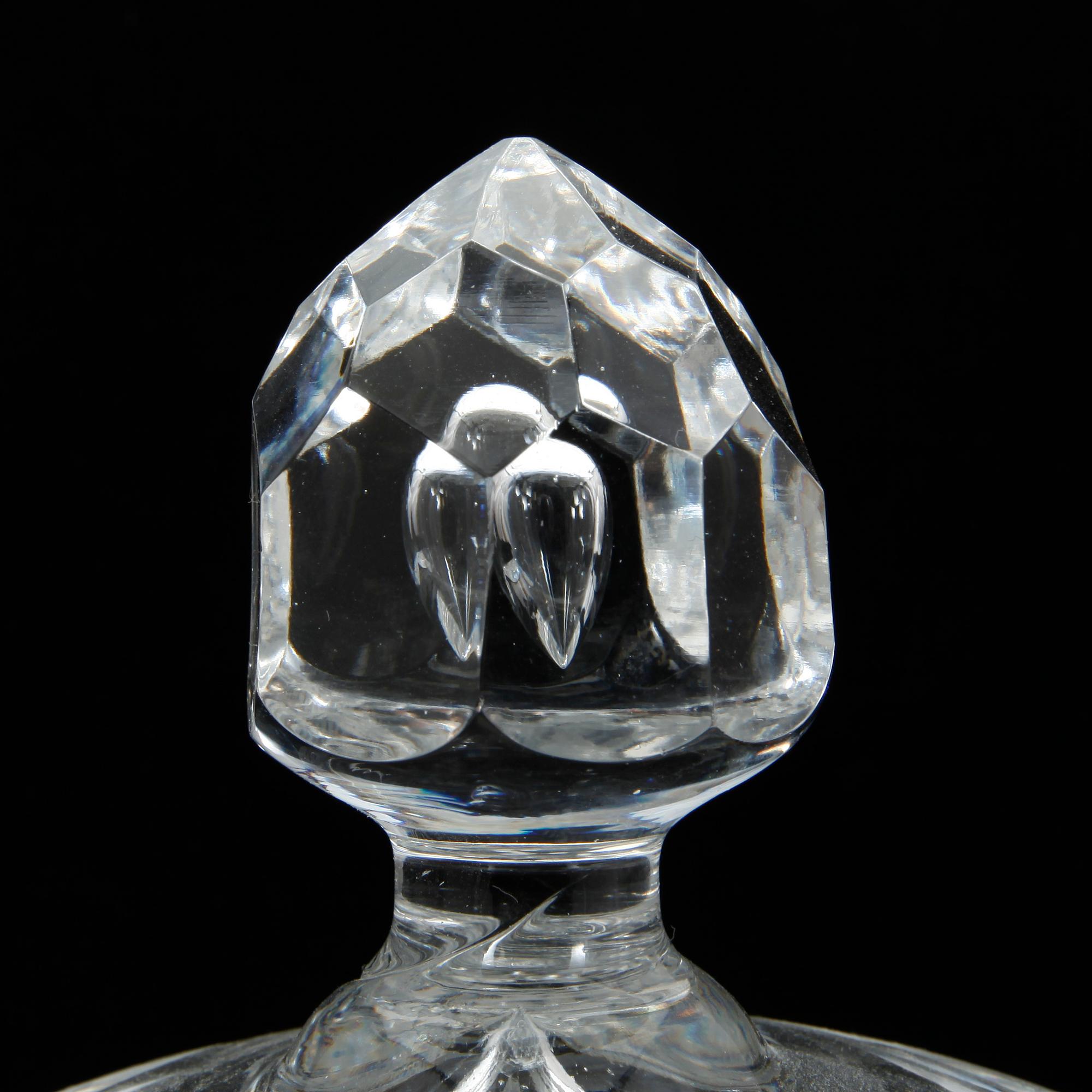 BÅLSKÅL med LOCK, glas, 1900-tal.