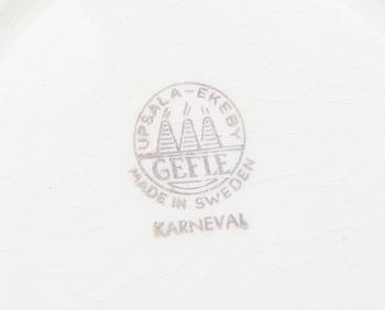 KAFFE/TESERVIS, 22 delar, porslin, bla "Karneval", Gefle/Uppsala Ekeby, 1900-tal.