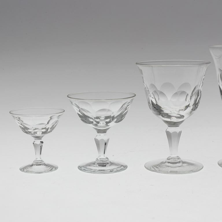 GLASSERVIS, 56 delar, Elis Berg glas, Kosta, 1930/40-tal.