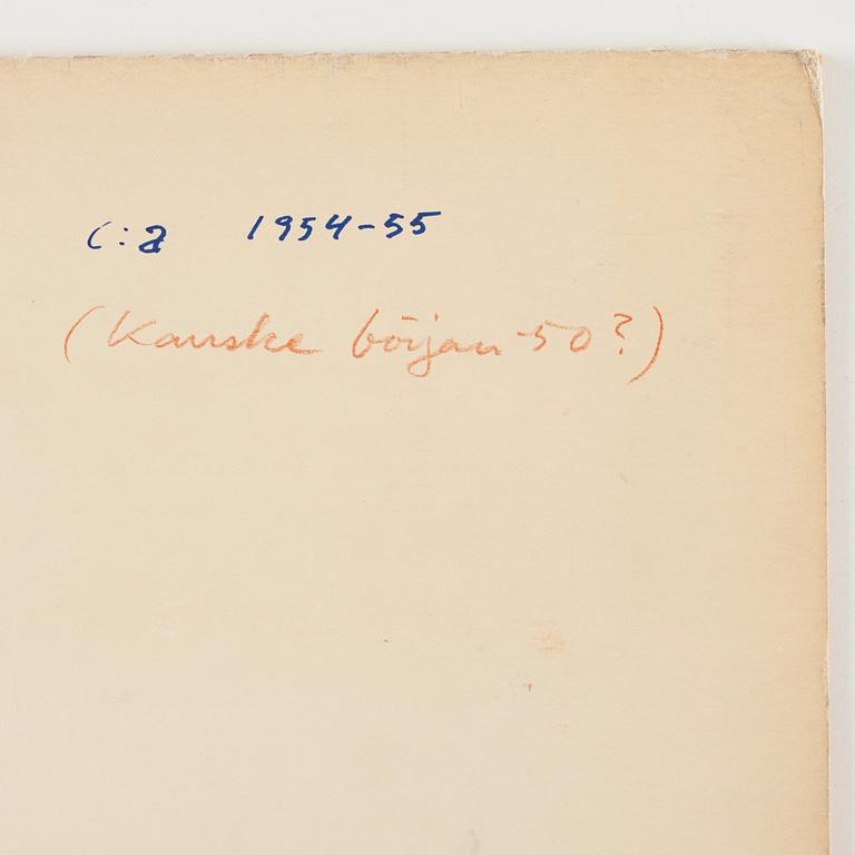 CO Hultén, blandteknik på papper, signerad och utförd på 1950-talet.