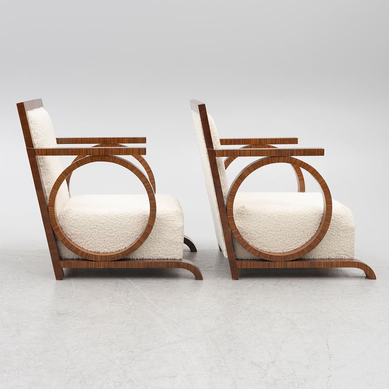A pair of armchairs, 1930's.