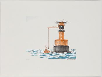BERTIL KUMLIEN, litografier, 4 st, signerade och numrerade 68/175, 1989.