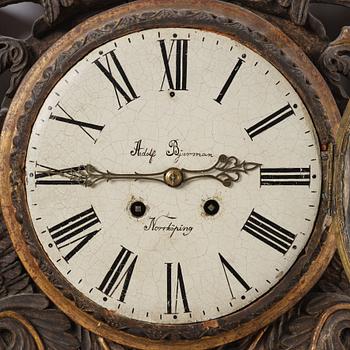 Adolph Bjurman, wall clock, late Gustavian, Norrköping (active 1783-1812).