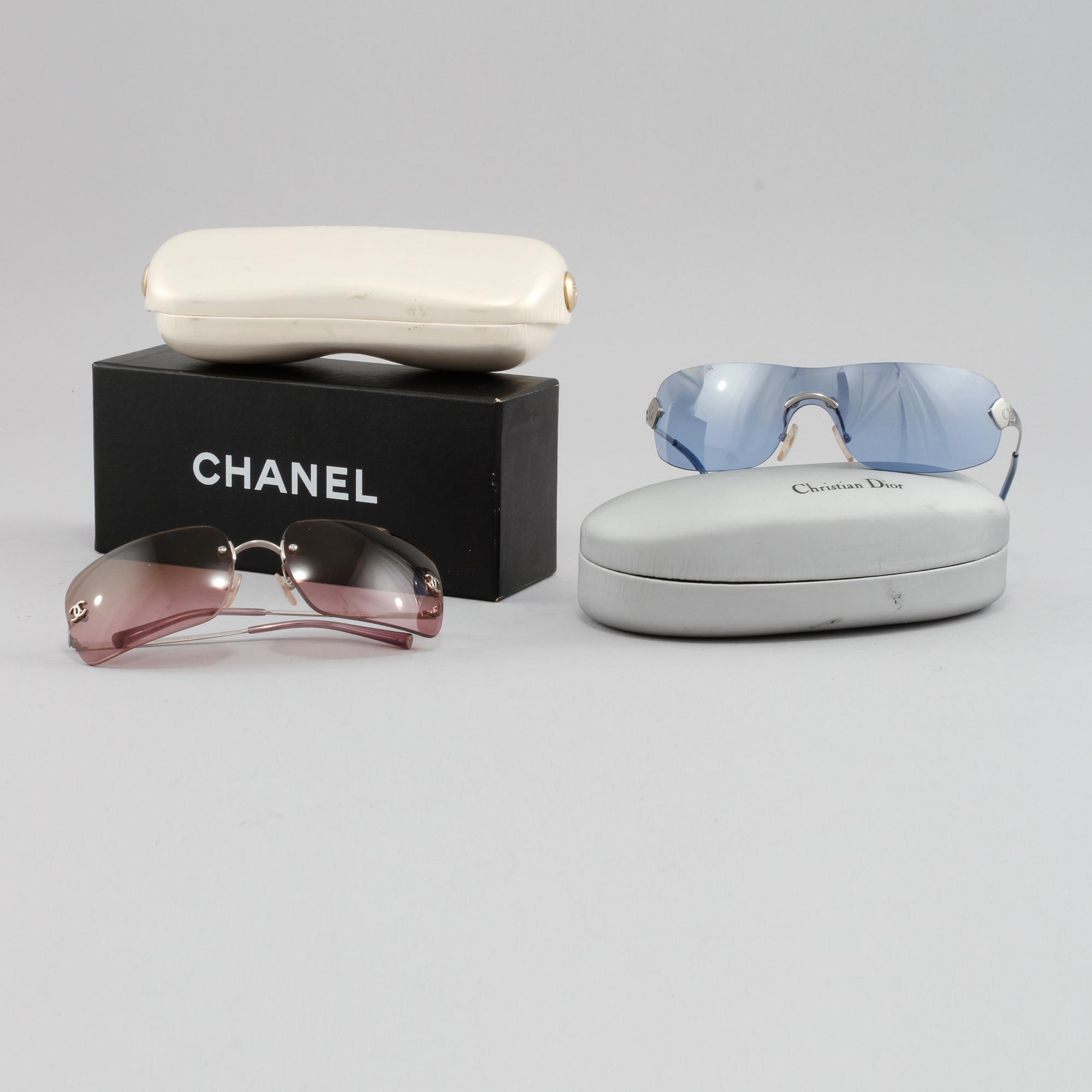 SOLGLASÖGON, 2 st, Dior och Chanel.