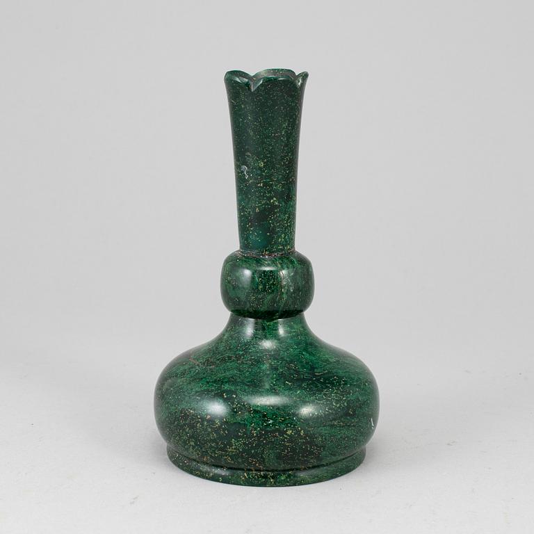 A 20th century malachite vase.