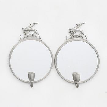 Mirror sconces, a pair from the 1940s.