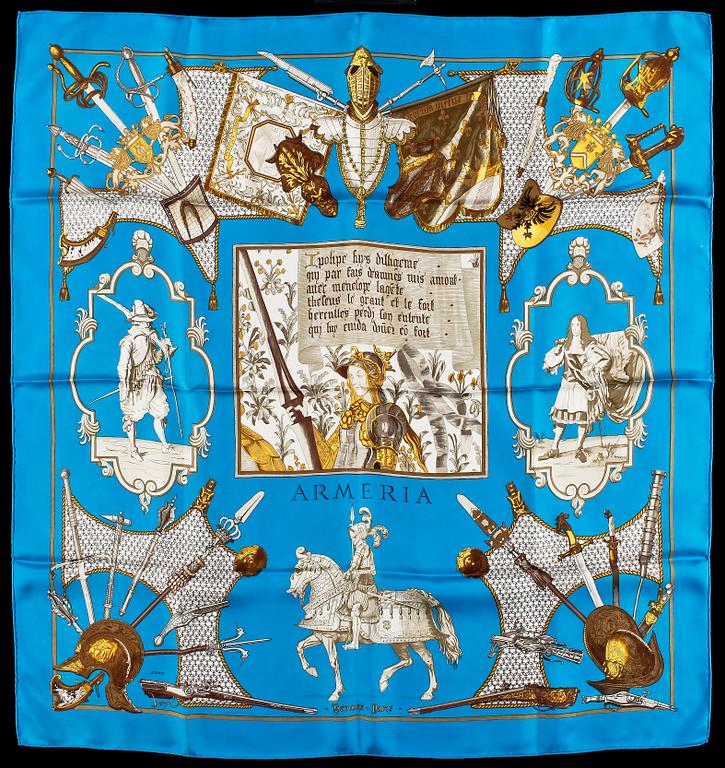 HERMÈS, scarves 2 st, "Armeria" och "Artaban".