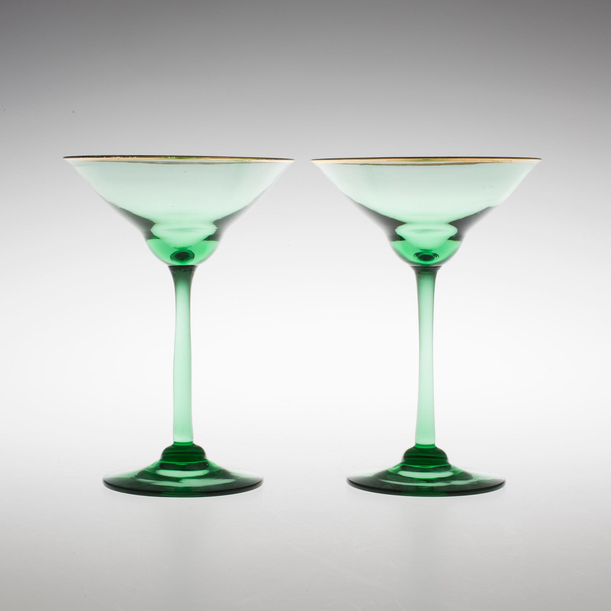 MARTINIGLAS 12 st, troligen Trelleborgs glasbruk, 1950-tal.