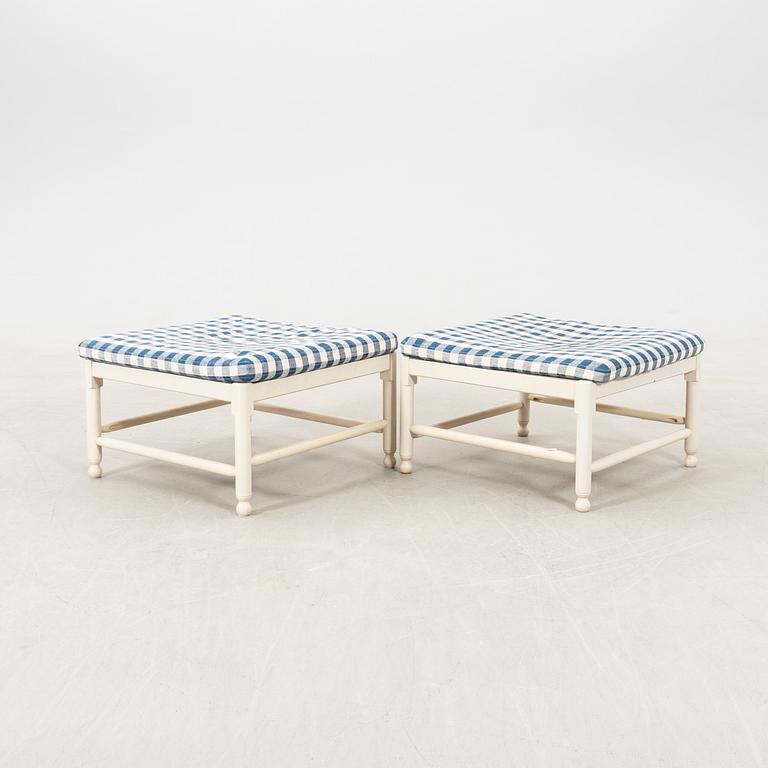 Footstools a pair, "Medevi brunn" from Ikea's 18th-century series, 1990s.
